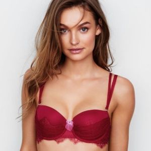 NWT*VERY SEXY DREAM ANGELS BALCONET BRA---CHERRY